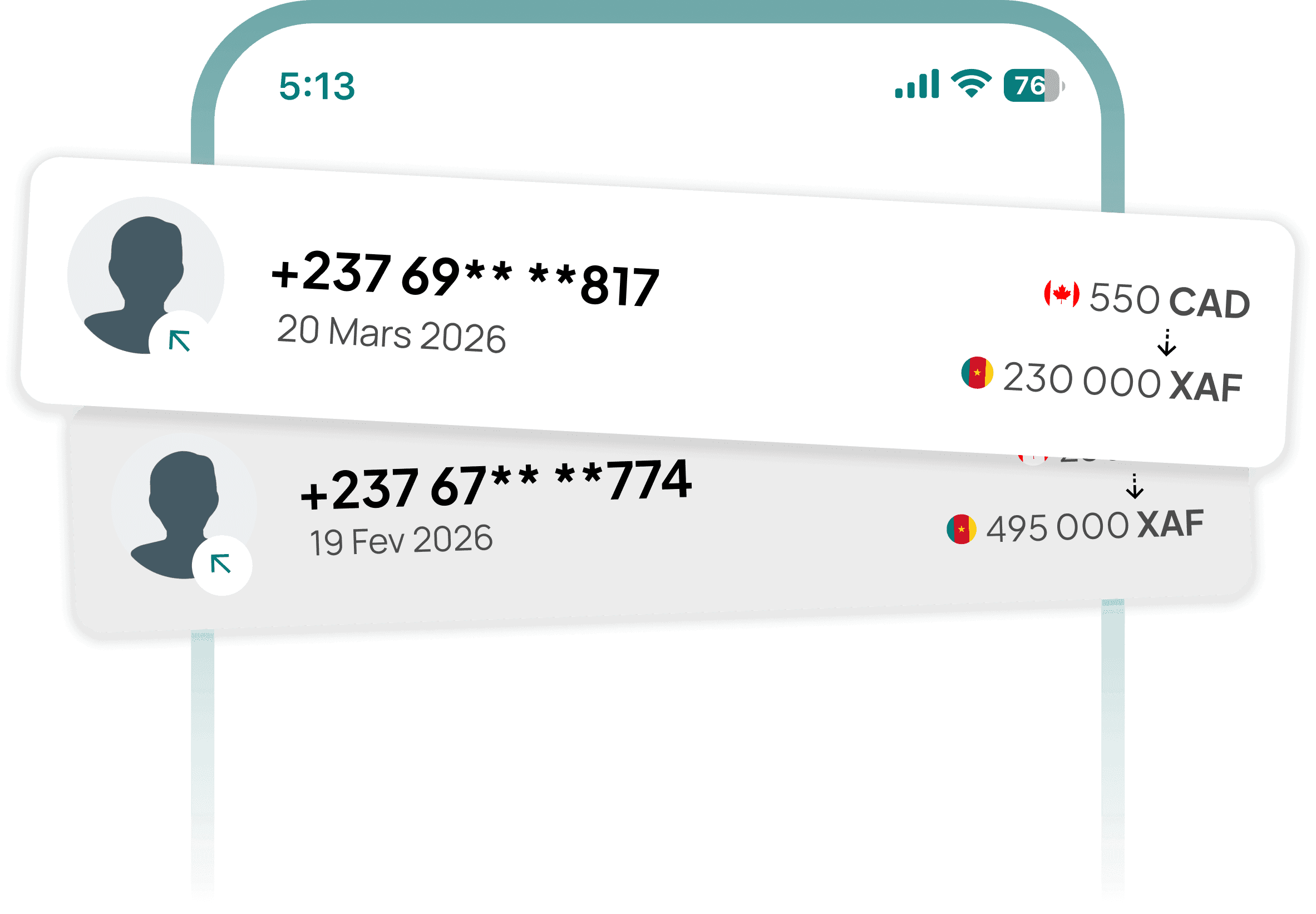 YamoPay mobile transfer preview